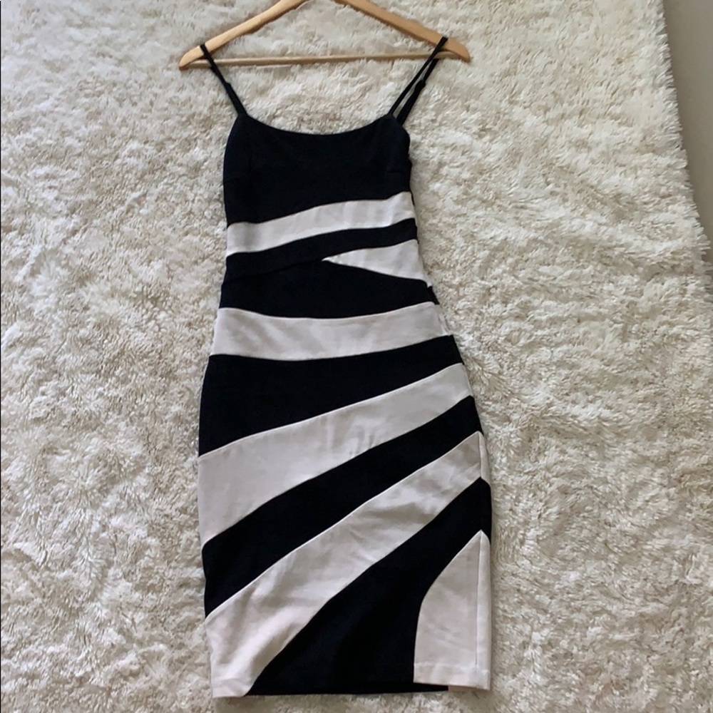 Bebe black and white dress